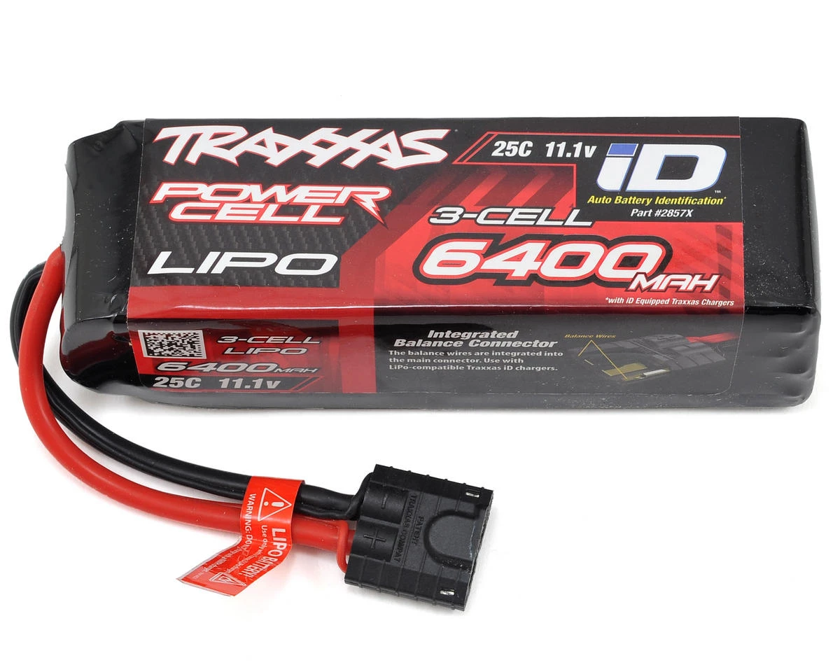 Traxxas 3S "Power Cell" 25C LiPo Battery w/iD Traxxas Connector (11.1V/6400mAh) 3 Traxxas 3S "Power Cell" 25C LiPo Battery w/iD Traxxas Connector (11.1V/6400mAh)