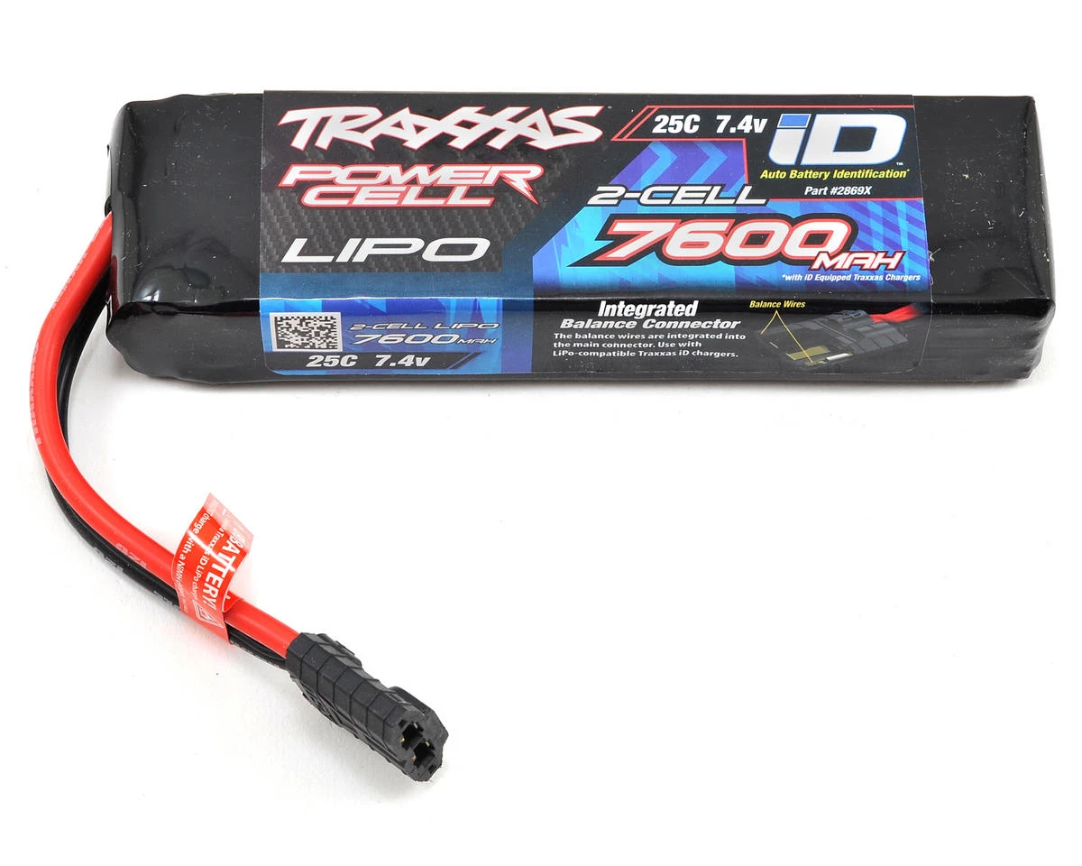 Traxxas 2S "Power Cell" 25C LiPo Battery w/iD Traxxas Connector (7.4V/7600mAh) 3 Traxxas 2S "Power Cell" 25C LiPo Battery w/iD Traxxas Connector (7.4V/7600mAh)