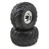 Traxxas 12mm Hex "Bigfoot" Pre-Mounted Tires & Wheels (2) (Rear) (Chrome) -Deals Traxxas Store tra3663x