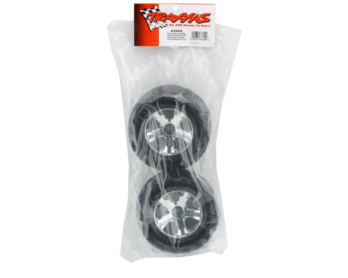 Traxxas Talon Front Tires w/All-Star Wheels (2) (Chrome) 4 Traxxas Talon Front Tires w/All-Star Wheels (2) (Chrome) - Image 2
