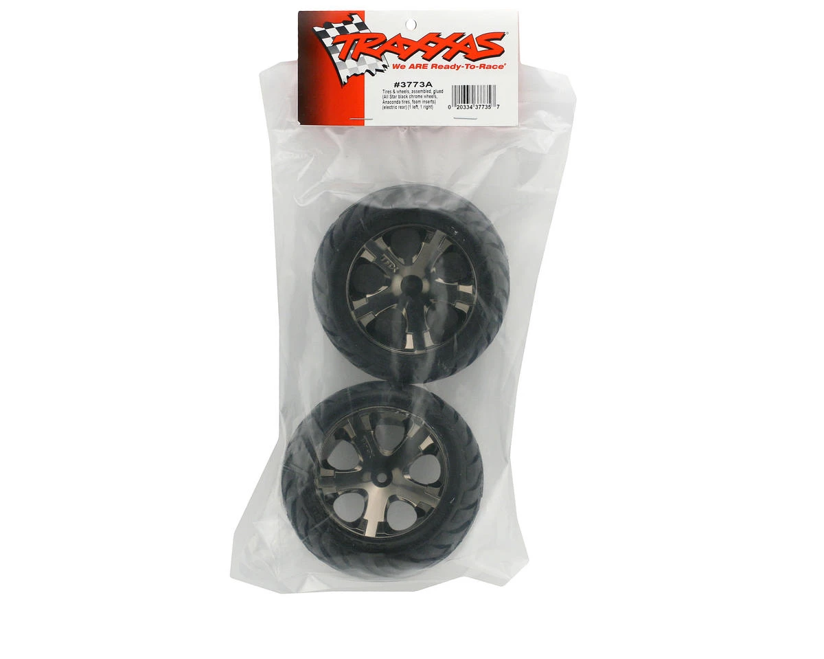 Traxxas Anaconda Rear Tires w/All-Star Wheels (2) (Black Chrome) (Standard) 4 Traxxas Anaconda Rear Tires w/All-Star Wheels (2) (Black Chrome) (Standard) - Image 2