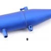 Traxxas Revo Tuned pipe, aluminum, blue anodized (dual chamber with pressure fitting)/ 4mm GS -Deals Traxxas Store tra5342