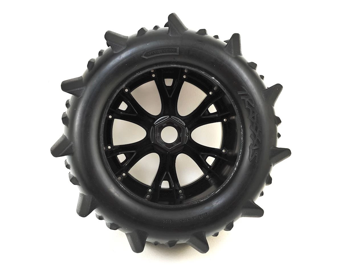 Traxxas Paddle Tires 3.8" Pre-Mounted Tires w/17mm Geode Wheels (2) (Chrome) 4 Traxxas Paddle Tires 3.8" Pre-Mounted Tires w/17mm Geode Wheels (2) (Chrome) - Image 2