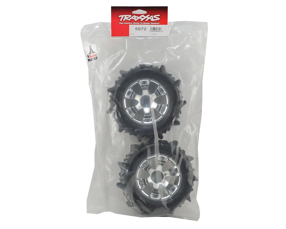 Traxxas Paddle Tires 3.8" Pre-Mounted Tires w/17mm Geode Wheels (2) (Chrome) 5 Traxxas Paddle Tires 3.8" Pre-Mounted Tires w/17mm Geode Wheels (2) (Chrome) - Image 3