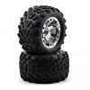 Traxxas Pre-Mounted Monster Truck Tires w/17mm Geode Wheels (2) (Chrome)