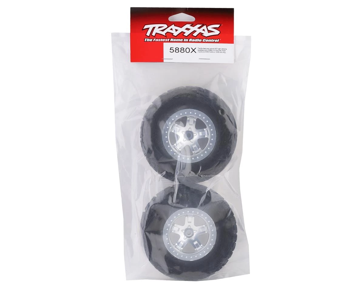 Traxxas 2.2/3.0 Pre-Mounted Kumo Tires & Wheels (Satin Chrome) (2) 4 Traxxas 2.2/3.0 Pre-Mounted Kumo Tires & Wheels (Satin Chrome) (2) - Image 2