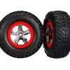 Traxxas Tire/Wheel Assembled Glued S1 Compound SCT Chrome