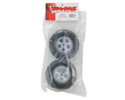 Traxxas SCT Pre-Mounted Tires & Wheels w/Satin Chrome Beadlock (Chrome) (2) -Deals Traxxas Store tra5973 1