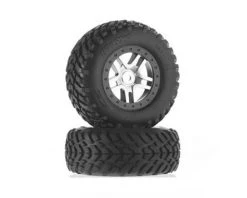 Traxxas Tire/Wheel Assembled Glued SCT Split-Spoke Satin