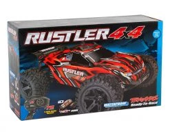 Traxxas Rustler 4X4 1/10 4WD RTR Stadium Truck (Red) w/TQ 2.4GHz Radio & iD Battery & Charger -Deals Traxxas Store tra67064 1 red 6