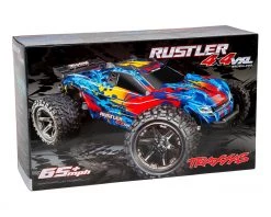 Traxxas Rustler 4X4 VXL Brushless RTR 1/10 4WD Stadium Truck (Red) w/TQi 2.4GHz Radio & TSM -Deals Traxxas Store tra67076 4 red 6