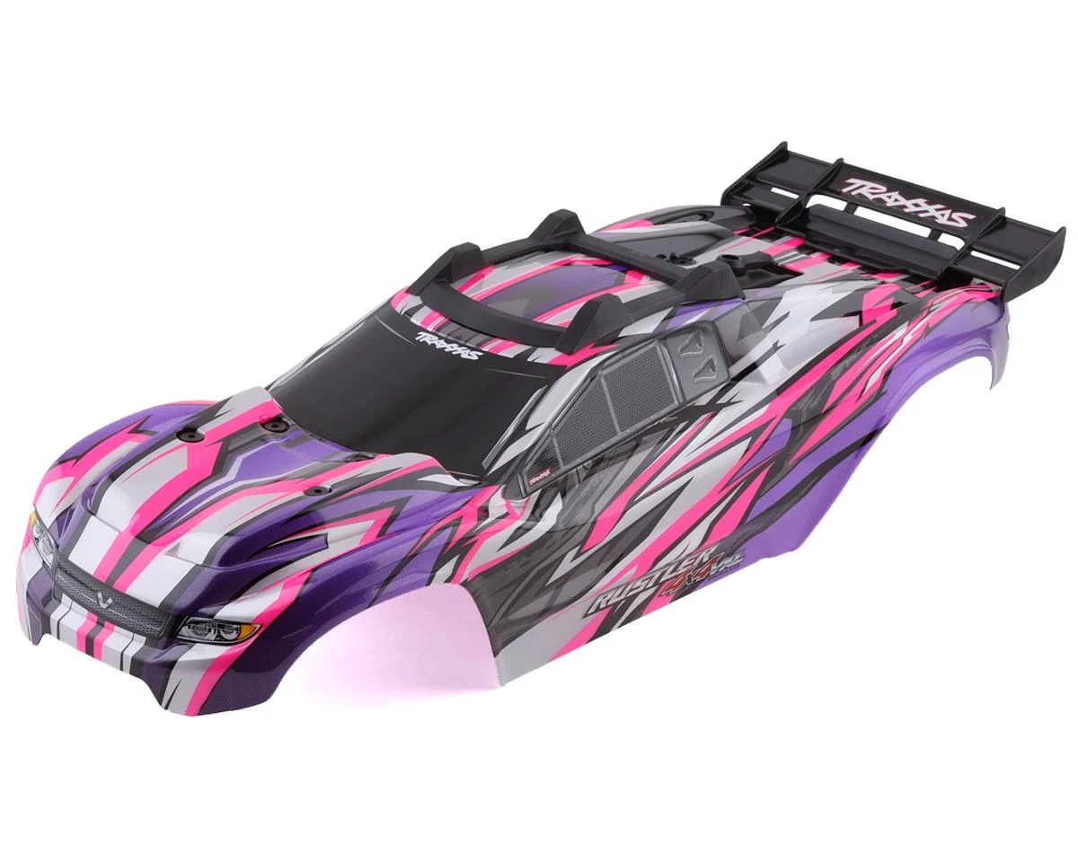 Traxxas Rustler 4X4 VXL Pre-Painted Body w/Clipless Mounting (Pink) 3 Traxxas Rustler 4X4 VXL Pre-Painted Body w/Clipless Mounting (Pink)