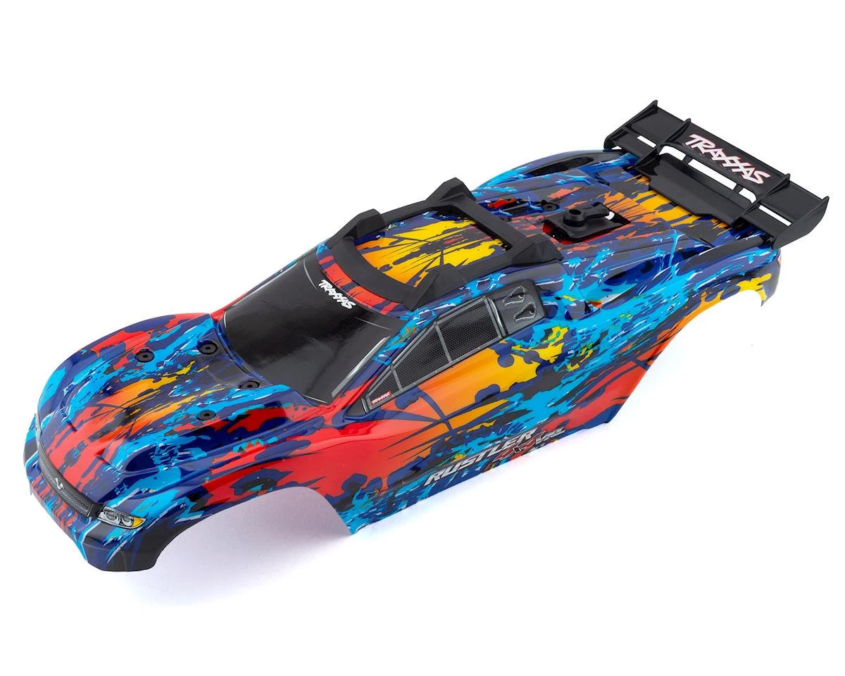 Traxxas Rustler 4X4 VXL Pre-Painted Body w/Clipless Mounting (Red) 3 Traxxas Rustler 4X4 VXL Pre-Painted Body w/Clipless Mounting (Red)