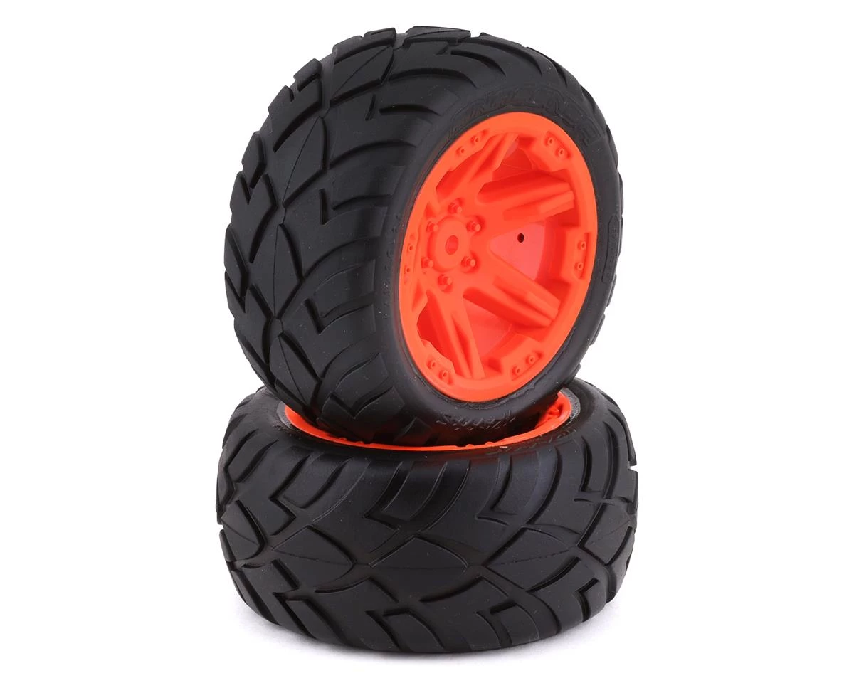 Traxxas Anaconda 2.8" Pre-Mounted Tires w/RXT Electric Rear Wheels (2) (Orange) w/12mm Hex 3 Traxxas Anaconda 2.8" Pre-Mounted Tires w/RXT Electric Rear Wheels (2) (Orange) w/12mm Hex