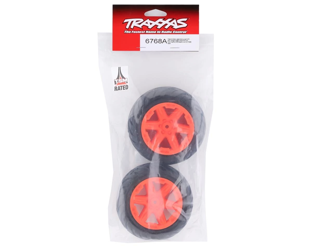 Traxxas Anaconda 2.8" Pre-Mounted Tires w/RXT Electric Rear Wheels (2) (Orange) w/12mm Hex 5 Traxxas Anaconda 2.8" Pre-Mounted Tires w/RXT Electric Rear Wheels (2) (Orange) w/12mm Hex - Image 3
