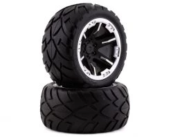 Traxxas Anaconda 2.8" Pre-Mounted Tires w/RTX Electric Rear Wheels (2) (Black Chrome)