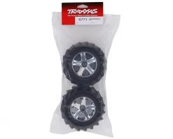 Traxxas Maxx 2.8" Pre-Mounted Tires w/All-Star Wheels (2) (Chrome) -Deals Traxxas Store tra6771 2