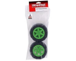 Traxxas Talon EXT 2.8" Pre-Mounted Tires w/RTX Wheels & 12mm Hex (Green) (2) (2wd Electric Rear) -Deals Traxxas Store tra6774g 2