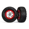 Traxxas Tire/Wheel Assembled Gluee SCT Split-Spoke Chrome