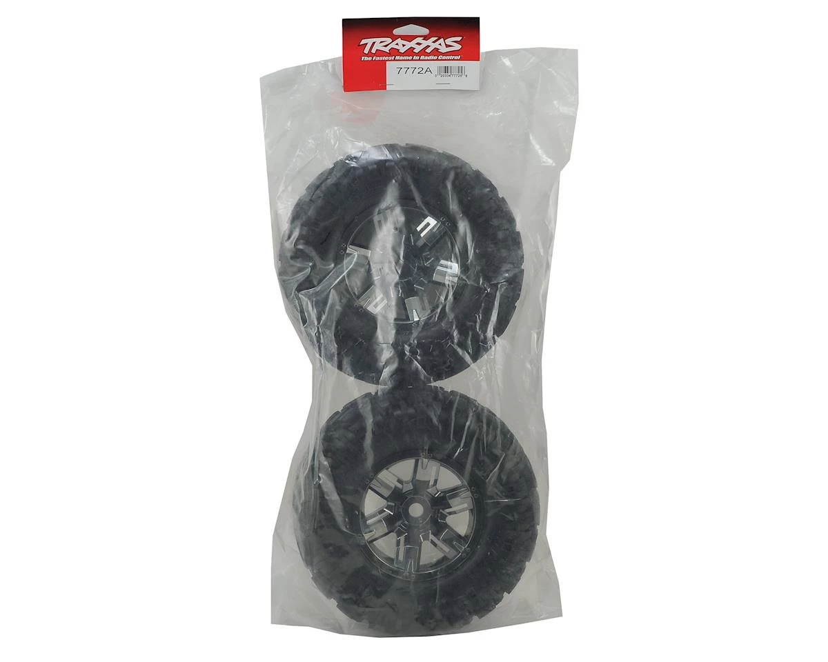 Traxxas X-Maxx Pre-Mounted Tires & Wheels (Black Chrome) (2) 5 Traxxas X-Maxx Pre-Mounted Tires & Wheels (Black Chrome) (2) - Image 3