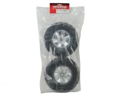 Traxxas X-Maxx Pre-Mounted Tires & Wheels (Satin Chrome) (2) -Deals Traxxas Store tra7772r 2