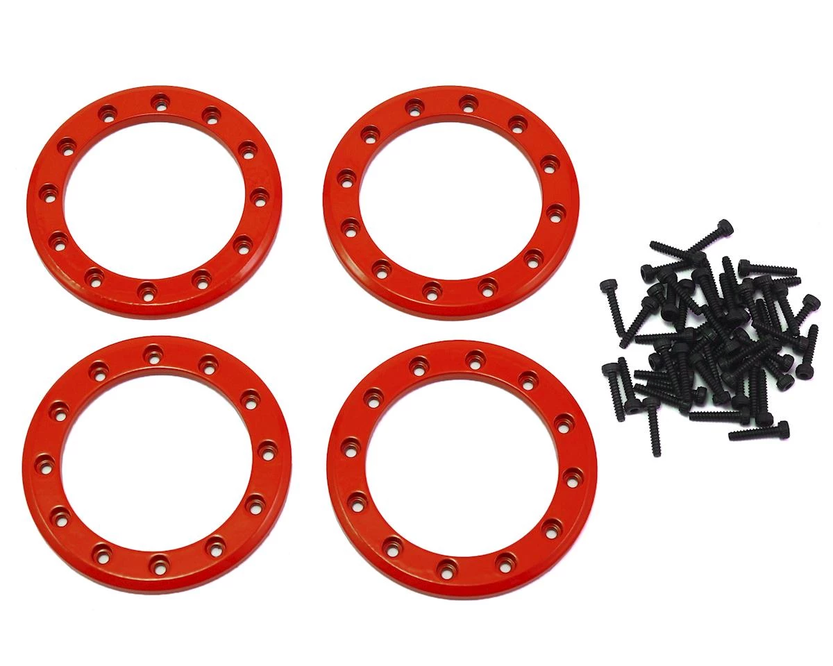 Traxxas Aluminum 1.9" Beadlock Rings (Red) (4) 3 Traxxas Aluminum 1.9" Beadlock Rings (Red) (4)