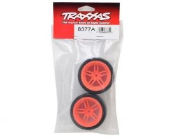 Traxxas 4-Tec 2.0 1.9" Rear Pre-Mounted Drift Tires (Orange) w/12mm Hex Split-Spoke Wheels (2) -Deals Traxxas Store tra8377a 2