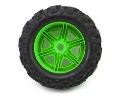 Traxxas Talon EXT Tires 3.8" Pre-Mounted Monster Truck Tires (2) (Green) (17mm Splined Hex) -Deals Traxxas Store tra8672g 1