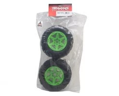 Traxxas Talon EXT Tires 3.8" Pre-Mounted Monster Truck Tires (2) (Green) (17mm Splined Hex) -Deals Traxxas Store tra8672g 2
