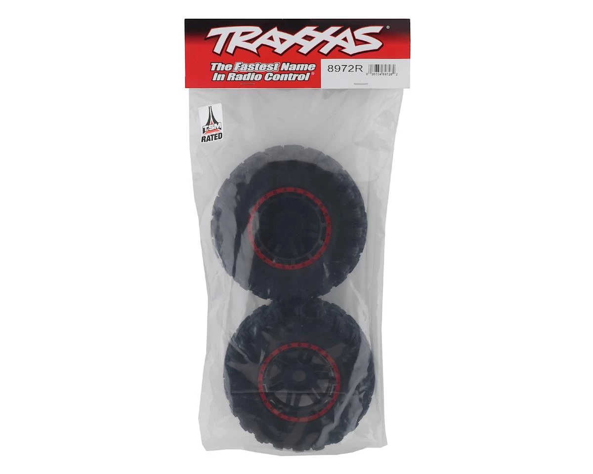 Traxxas Maxx All-Terrain Pre-Mounted Tires (2) (Black/Red) 5 Traxxas Maxx All-Terrain Pre-Mounted Tires (2) (Black/Red) - Image 3