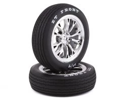 Traxxas Drag Slash Front Pre-Mounted Tires (Chrome) (2) w/Weld Wheels & 12mm Hex