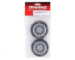 Traxxas Drag Slash Front Pre-Mounted Tires (Chrome) (2) w/Weld Wheels & 12mm Hex -Deals Traxxas Store tra9474r 2