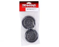 Traxxas Drag Slash Front Pre-Mounted Tires (Black Chrome) (2) w/Weld Wheels & 12mm Hex -Deals Traxxas Store tra9474x 2