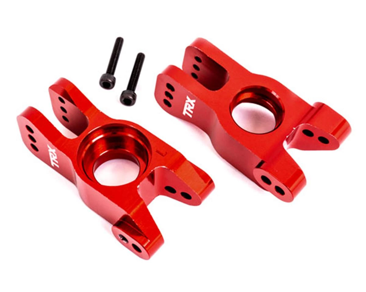 Traxxas Aluminum Rear Stub Axle Carriers Left & Right (Red) (2) 3 Traxxas Aluminum Rear Stub Axle Carriers Left & Right (Red) (2)